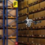 Drone in magazzino inventario in Geodis